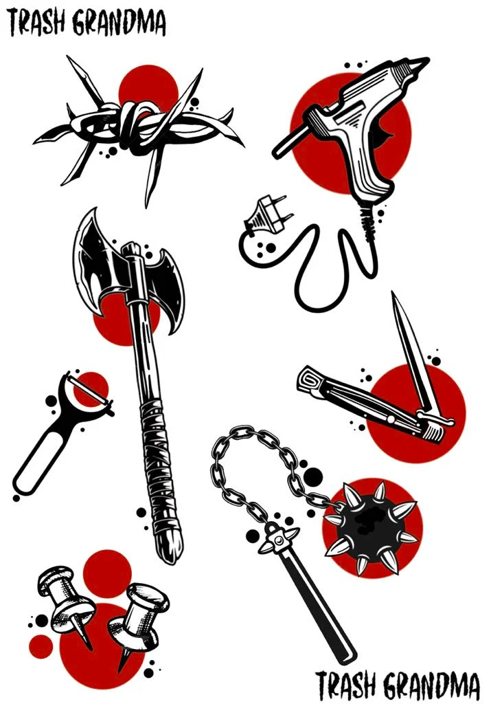 FLASH003 - flash flash tattoo design by Saskatoon tattoo artist Trash Grandma