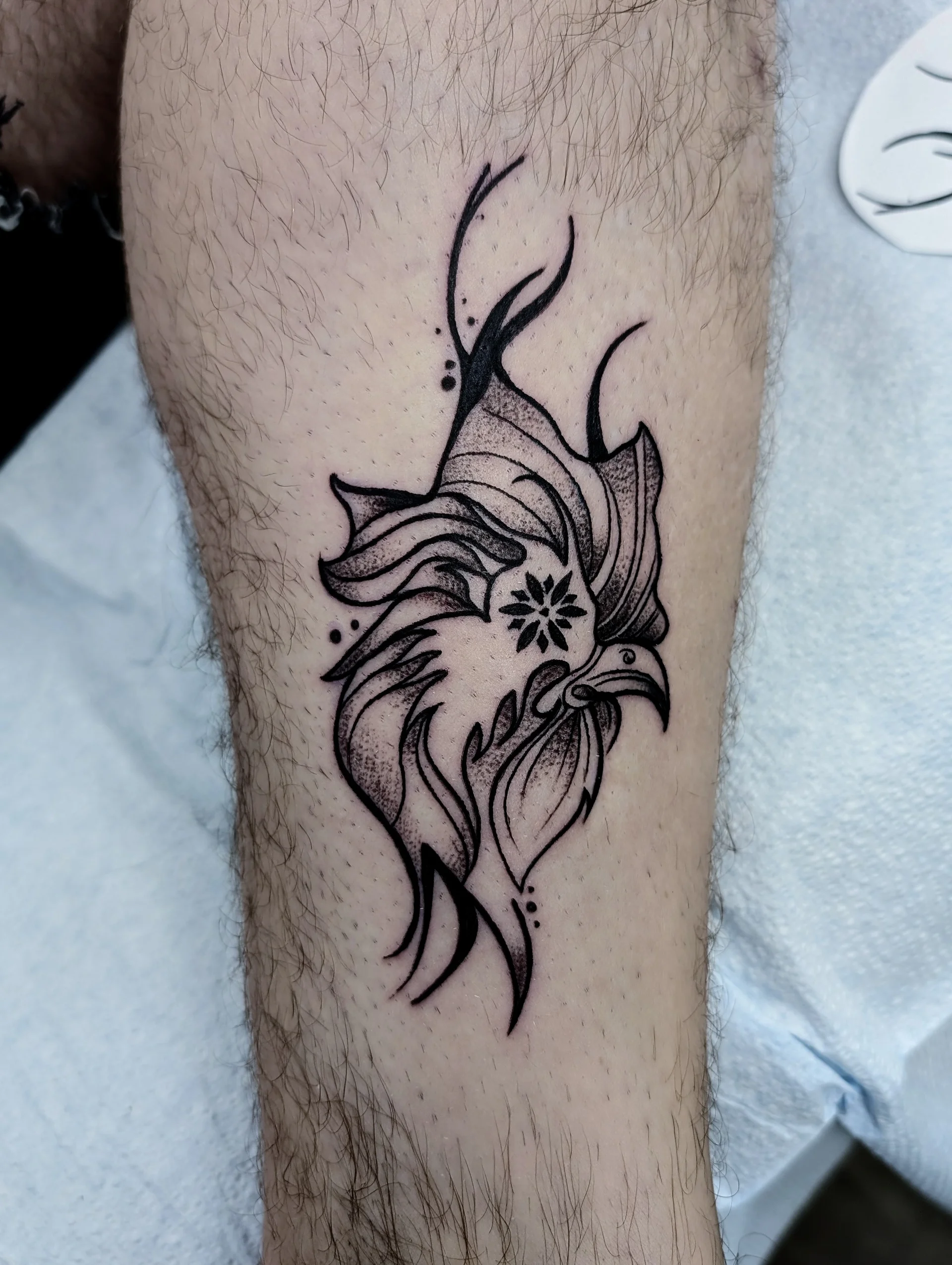 Bird Head Masculine Matching - black and grey tattoo by Saskatoon tattoo artist
