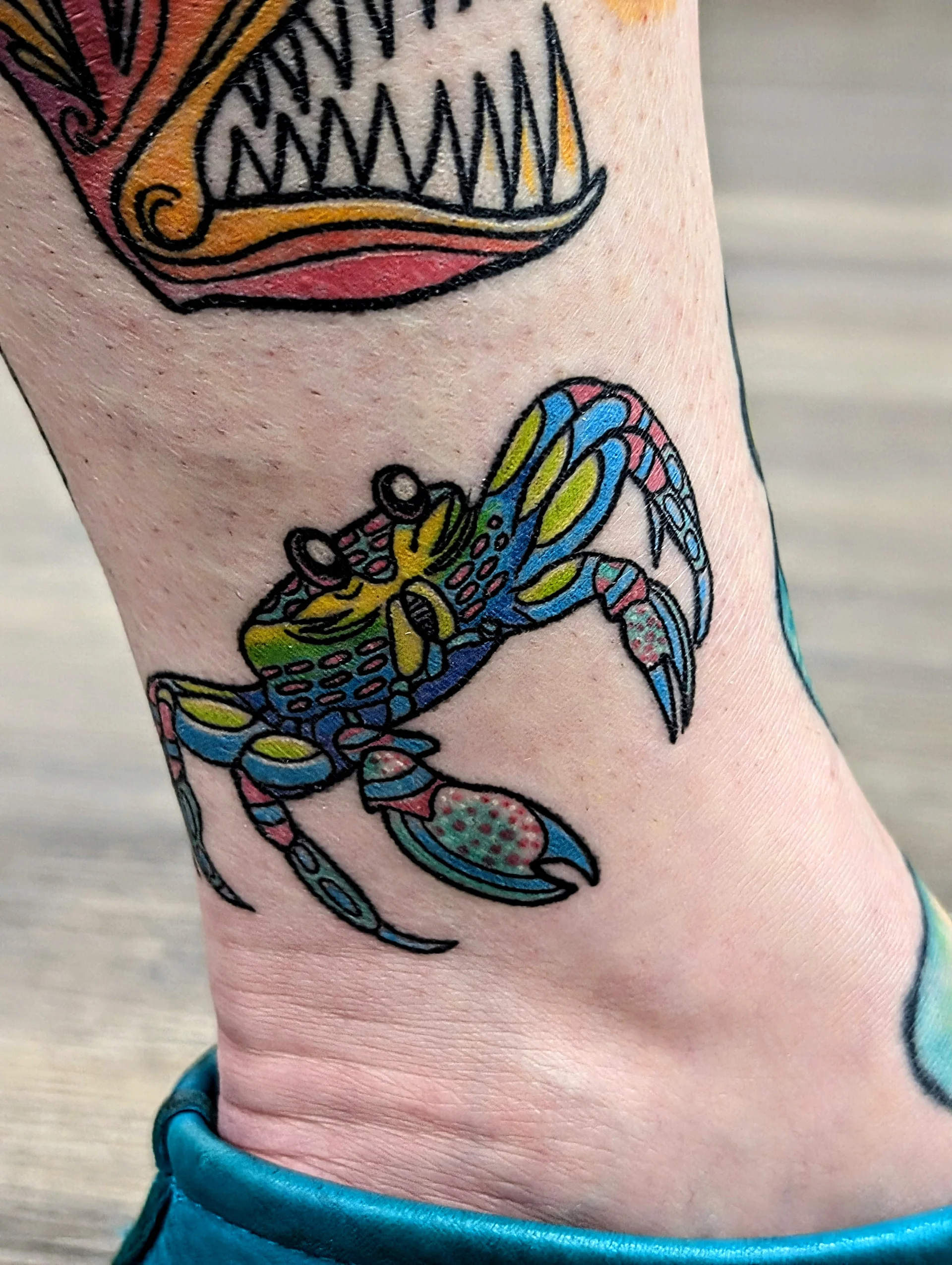 Colorful Crab Ocean Series - new school tattoo by Saskatoon tattoo artist