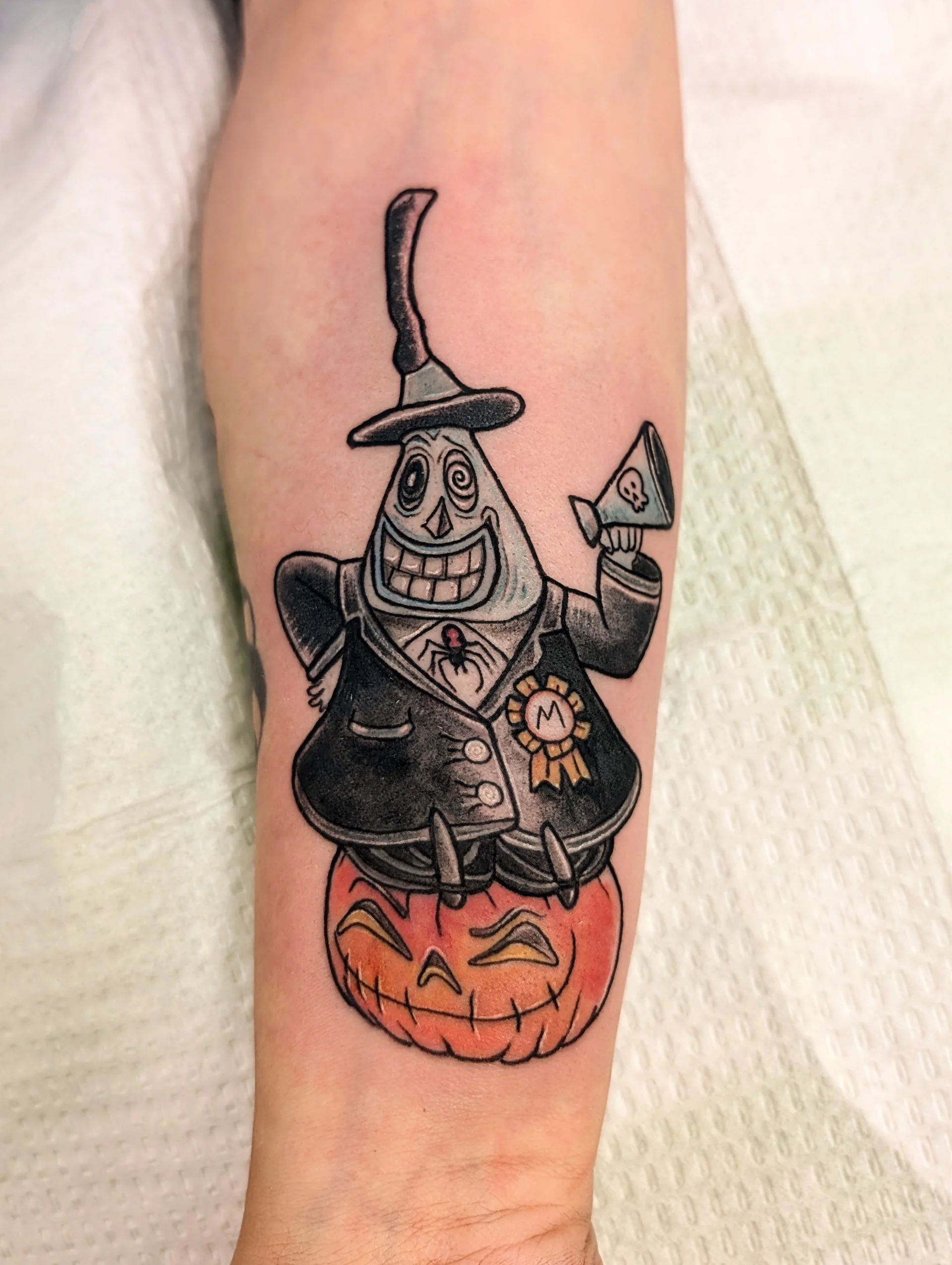 Halloween Tin Man Pumpkin - psychedelic tattoo by Saskatoon tattoo artist